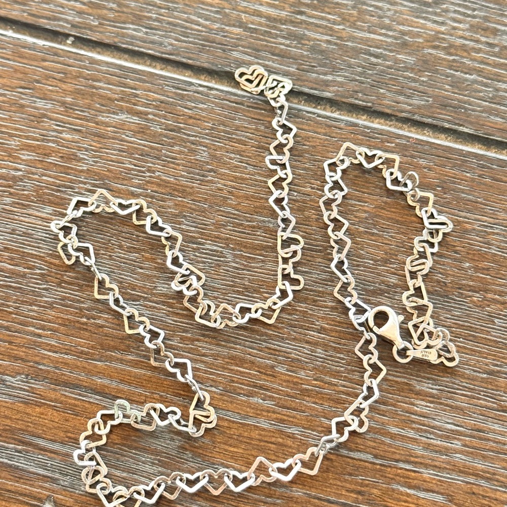 Heart-Shaped Silver Necklace
